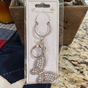 Chloe Accessory Silver Butterfly Keychain